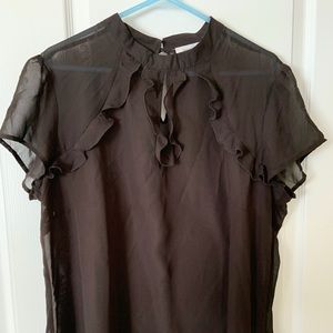 Black blouse with button closure